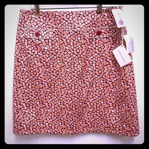Golf skirt skort NWT red flowered Fairway & Greene